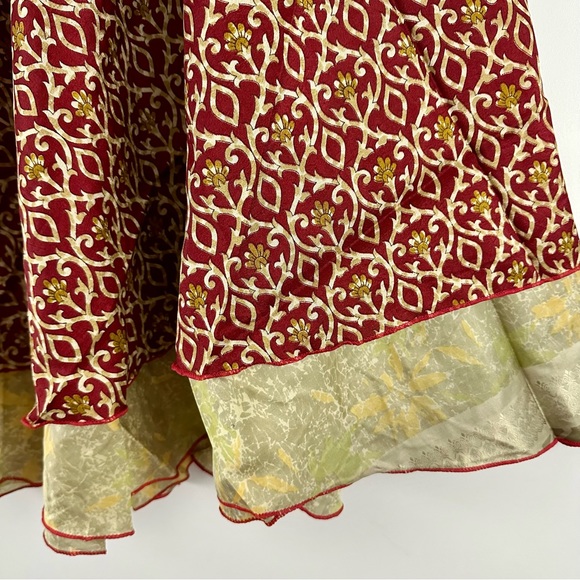 Reversible Upcycled Magic Sari Wrap Maxi Skirts BIN172 - Picture 3 of 6